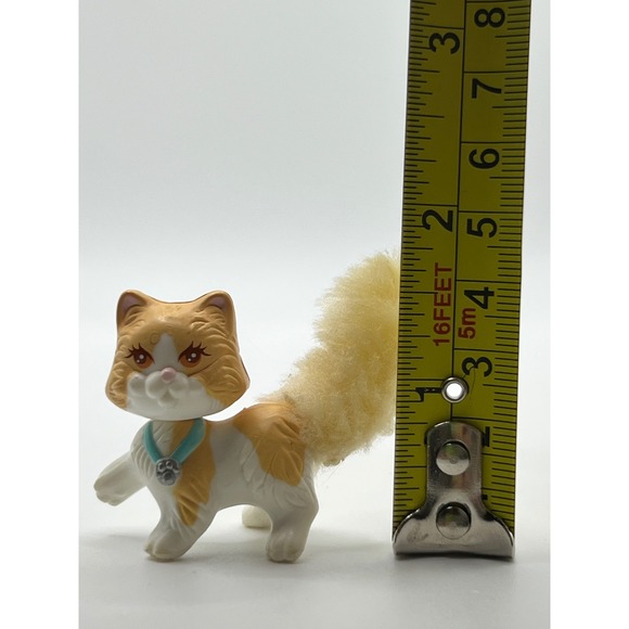 Vintage Littlest Pet Shop 1995 Clubhouse Kitties Orange/White Cat W Fuzzy Tail - Picture 9 of 9
